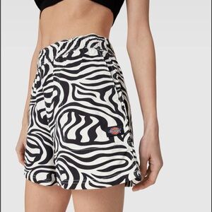 Dickies Black and White Zebra Print Women's Athletic Shorts